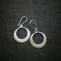 Fine 925 Silver Earrings Vintage Round Tribal Tibetan texture