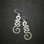 Fine 925 Silver Earrings Vintage Asian Magic symbol Twist Shining