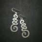 Fine 925 Silver Earrings Vintage Asian Magic symbol Twist Shining