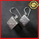 Fine Silver Earrings Sterling 925 Hammer Finished Cube Women Fashions Dangles