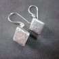 Fine Silver Earrings Sterling 925 Hammer Finished Cube Women Fashions Dangles