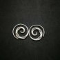 Fine 925 Silver Earrings Vintage Spiral round coil Funky Texture