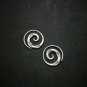 Fine 925 Silver Earrings Vintage Spiral round coil Funky Texture