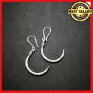 Fine 925 Silver Earrings Vintage Retro Fisher man Hook Shape