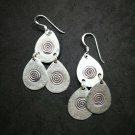 Fine 925 Silver Earrings Vintage Tribal Arts Chandelier Triple Drop Hangin 55 mm