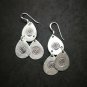 Fine 925 Silver Earrings Vintage Tribal Arts Chandelier Triple Drop Hangin 55 mm