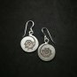 Fine 925 Silver Earrings Vintage Retro Spiral round Coil engraved