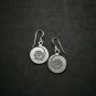 Fine 925 Silver Earrings Vintage Retro Spiral round Coil engraved