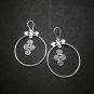 Fine 925 Silver Earrings Vintage Round Hoop Spiral Dangle Dreaming