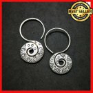 Fine 925 Silver Earrings Vintage spiral Tentacle Engraved Texture