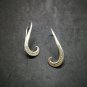 Fine 925 Silver Earrings Vintage Retro Stick Texture engrave Hook