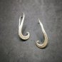 Fine 925 Silver Earrings Vintage Retro Stick Texture engrave Hook