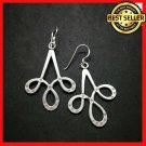 Fine 925 Silver Earrings Vintage Artemis Arrow Symbol Dot engraved