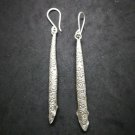 Fine 925 Silver Earrings Vintage Retro Fashion Funky long Stick Tube Straw 80 mm
