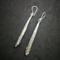 Fine 925 Silver Earrings Vintage Retro Fashion Funky long Stick Tube Straw 80 mm