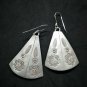 Fine 925 Silver Earrings Asian Arts Fashions Vintage Tribal Dangle 30x50 mm