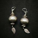 Fine 925 Silver Earrings Vintage Asian Bali Styles Craft Bead Dangles 70 mm