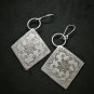Fine 925 Silver Earrings Vintage Asian Tribal Karen Retro Arts Theme 60x36 mm