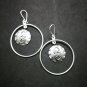 Fine 925 Silver Earrings Vintage Round Hoop Round Symbol hanging Tibetan