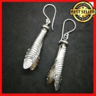 Fine 925 Silver Earrings Nature Theme Beauty Dangle Art Long Drop 60 mm