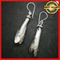 Fine 925 Silver Earrings Nature Theme Beauty Dangle Art Long Drop 60 mm