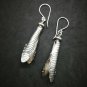 Fine 925 Silver Earrings Nature Theme Beauty Dangle Art Long Drop 60 mm