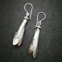 Fine 925 Silver Earrings Nature Theme Beauty Dangle Art Long Drop 60 mm
