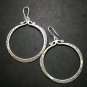 Fine 925 Silver Earrings Vintage Tribal Theme Hoop Round Tibet Styles 52x65 mm