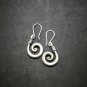 Fine 925 Silver Earrings Vintage Retro Spiral Hook Swirl Rolling Anchor