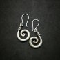 Fine 925 Silver Earrings Vintage Retro Spiral Hook Swirl Rolling Anchor