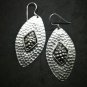 Fine 925 Silver Earrings Retro Fashion Funky Hammer Skin Texture PUNK 60 mm