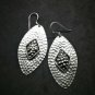 Fine 925 Silver Earrings Retro Fashion Funky Hammer Skin Texture PUNK 60 mm