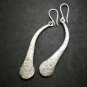 Fine 925 Silver Earrings Fashions Asian Arts Texture Long Twist Tube 72 mm