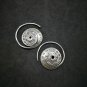 Fine 925 Silver Earrings Vintage Spiral Coil Flower dot engraved