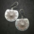 Fine 925 Silver Earrings Vintage Ancient Barbarian Texture Styles 45x33 mm