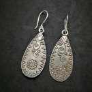 Fine 925 Silver Earrings Vintage Tribal Arts Savage Barbarian Theme Styles 60 mm