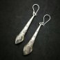 Fine 925 Silver Earrings Vintage Asian Tribal Long Stick Mark Engrave 65 mm