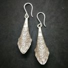 Fine 925 Silver Earrings Vintage Tribal Short Multiple dots Skin Fish 60 mm