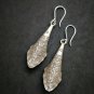 Fine 925 Silver Earrings Vintage Tribal Short Multiple dots Skin Fish 60 mm
