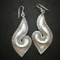 Fine 925 Silver Earrings Vintage Tribal Anchor Shape Funky PUNK Coast 70x30 mm