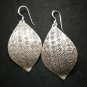 Fine 925 Silver Earrings Vintage Tribal Asian Arts Texture Bali Styles 55x28 mm
