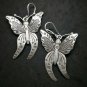 Fine 925 Silver Earrings Savage Asian Tribal Butterfly Moth Type5 60x35 mm