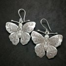 Fine 925 Silver Earrings Savage Asian Tribal Butterfly Moth Type6 50x36 mm