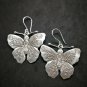 Fine 925 Silver Earrings Savage Asian Tribal Butterfly Moth Type6 50x36 mm