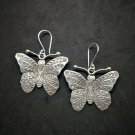 Fine 925 Silver Earrings Savage Asian Tribal Butterfly Moth Type8 35x42 mm