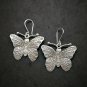 Fine 925 Silver Earrings Savage Asian Tribal Butterfly Moth Type8 35x42 mm