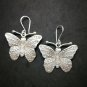 Fine 925 Silver Earrings Savage Asian Tribal Butterfly Moth Type8 35x42 mm
