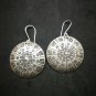 Fine 925 Silver Earrings Vintage Tribal Round Retro Savage Arts Dangle 33x45 mm
