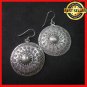 Fine Silver Earrings Sterling 925 Round Gothic Mayan Theme Styles Women Fashions