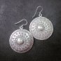 Fine Silver Earrings Sterling 925 Round Gothic Mayan Theme Styles Women Fashions